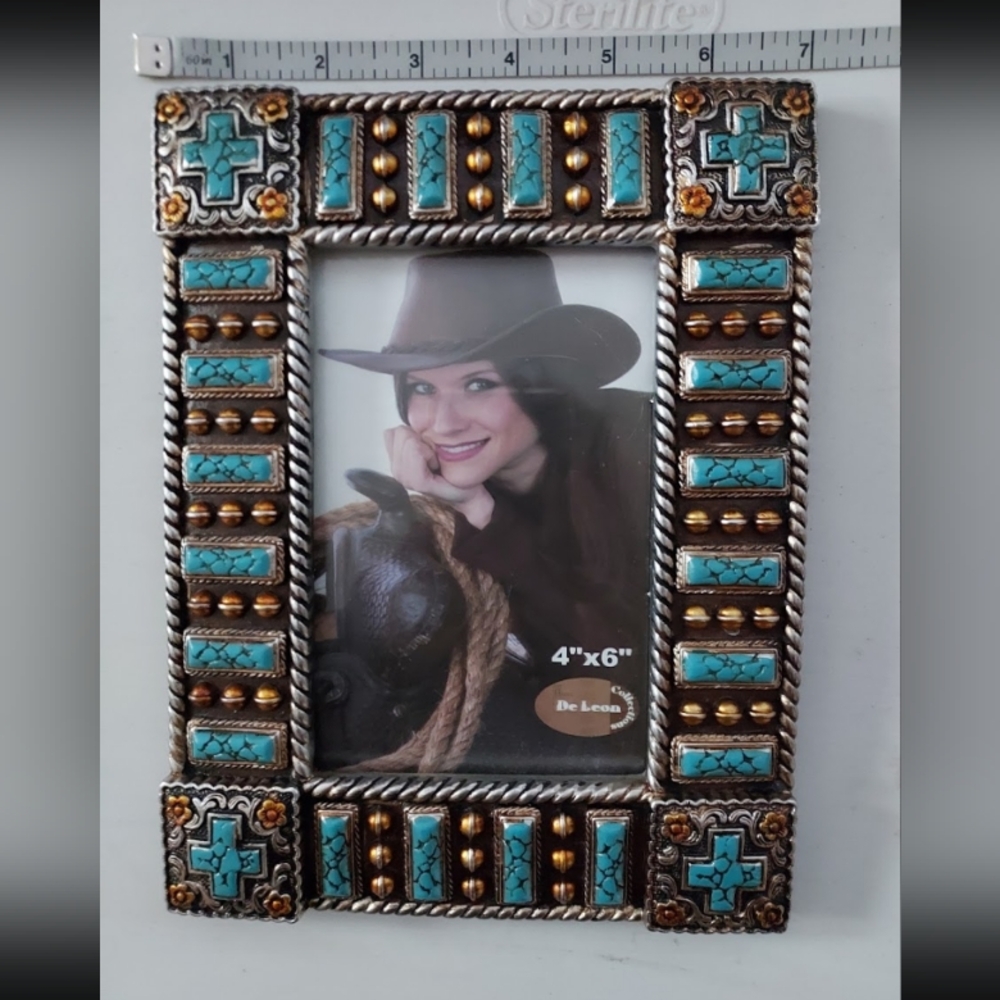 Turquoise and Gold Photo Frame - Picture 5 of 6